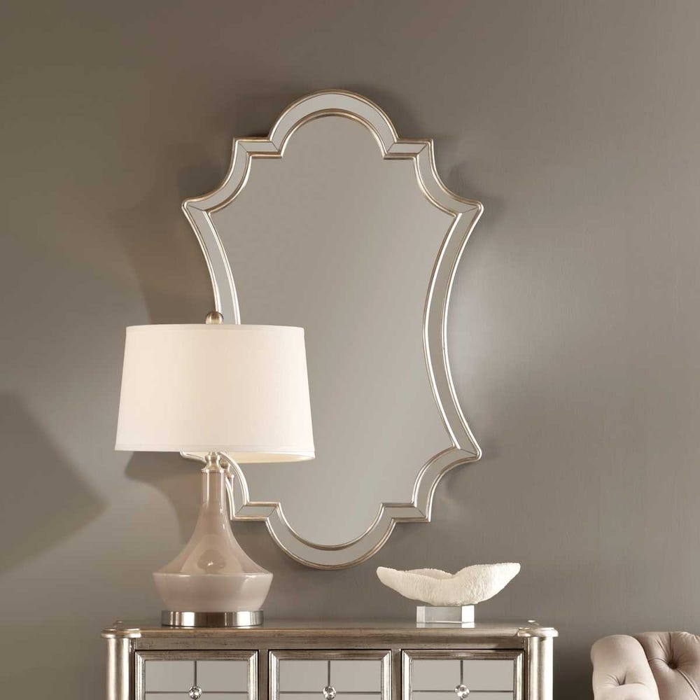 Uttermost Elara Curved Edge Finished Antique Silver Mirror - Image 2