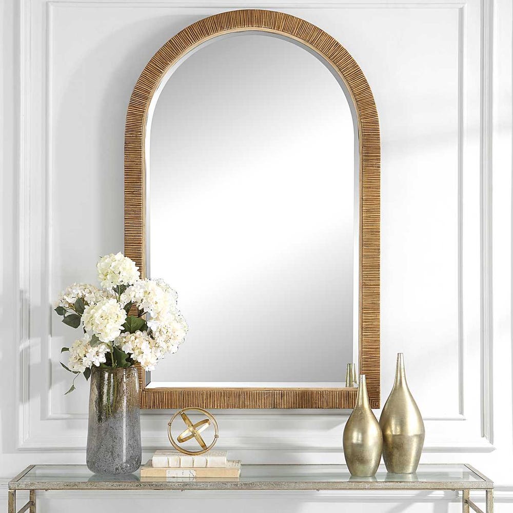 Uttermost Cape Rattan Wrapped Arch Mirror - Image 1