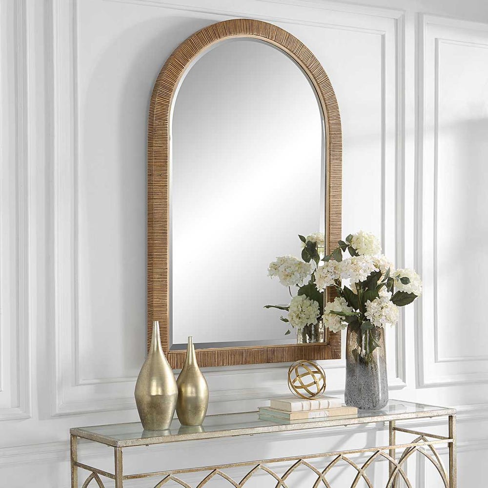 Uttermost Cape Rattan Wrapped Arch Mirror - Image 2