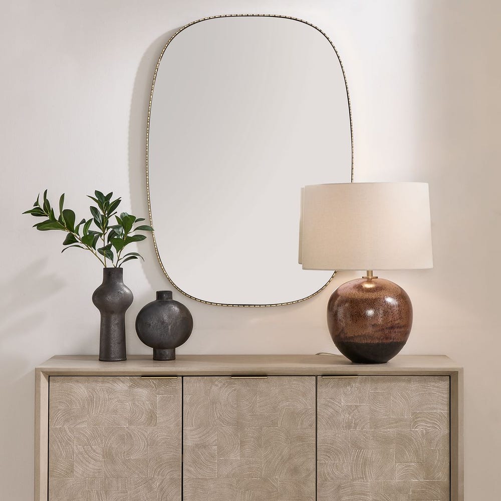 Uttermost Nidia Antique Gold Scalloped Mirror - Image 1