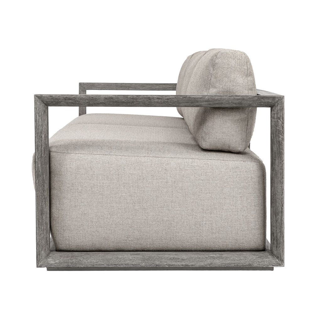 Uttermost Remsen Outdoor Four Seater Sofa ~ Weathered Gray Finish & Sunbrella Nuance Dove - Image 3