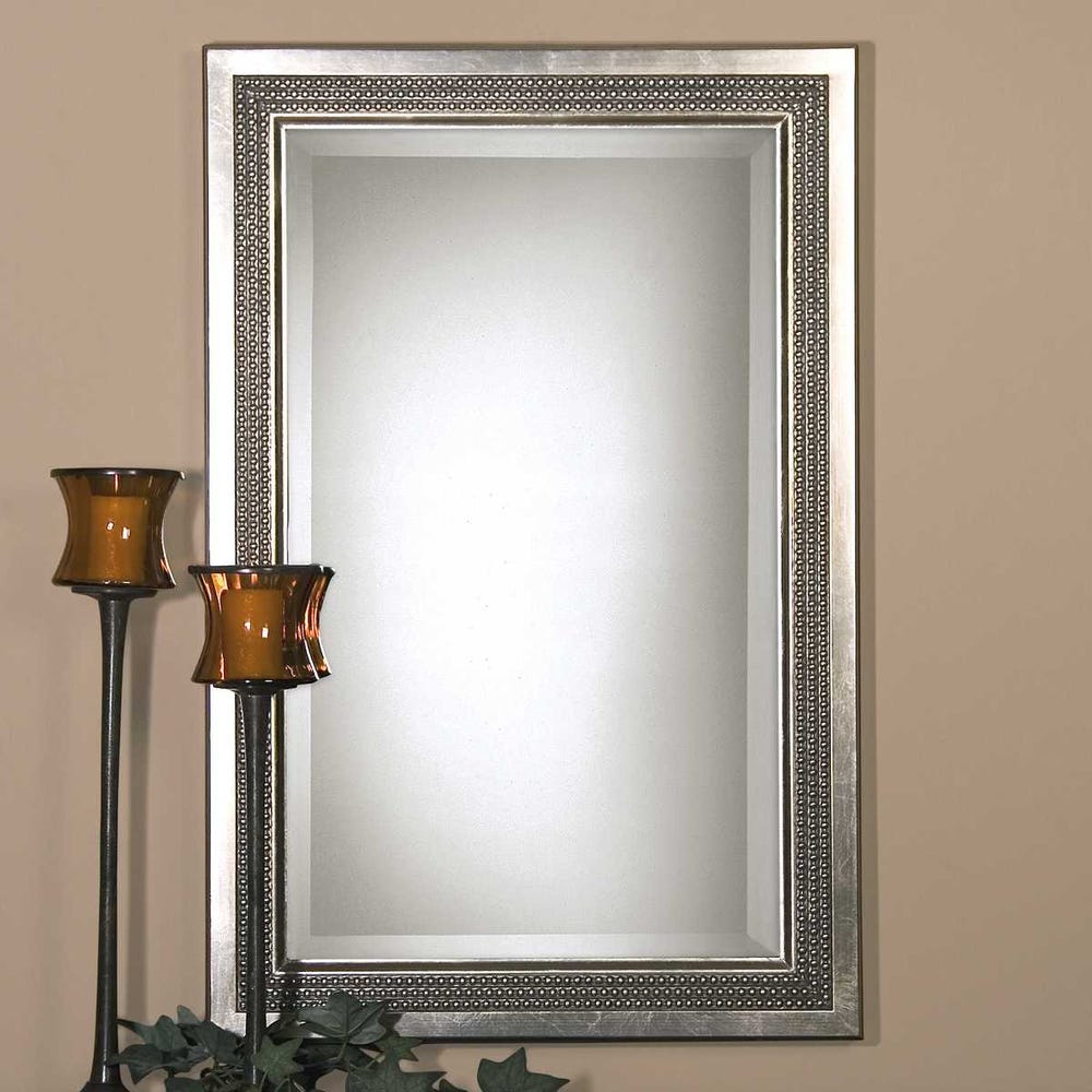 Uttermost Triple Beaded Silver Leaf Mirror - Image 2