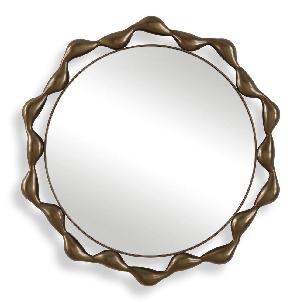 Uttermost Remolino Warm Bronze Cast Iron Round Mirror - Image 3