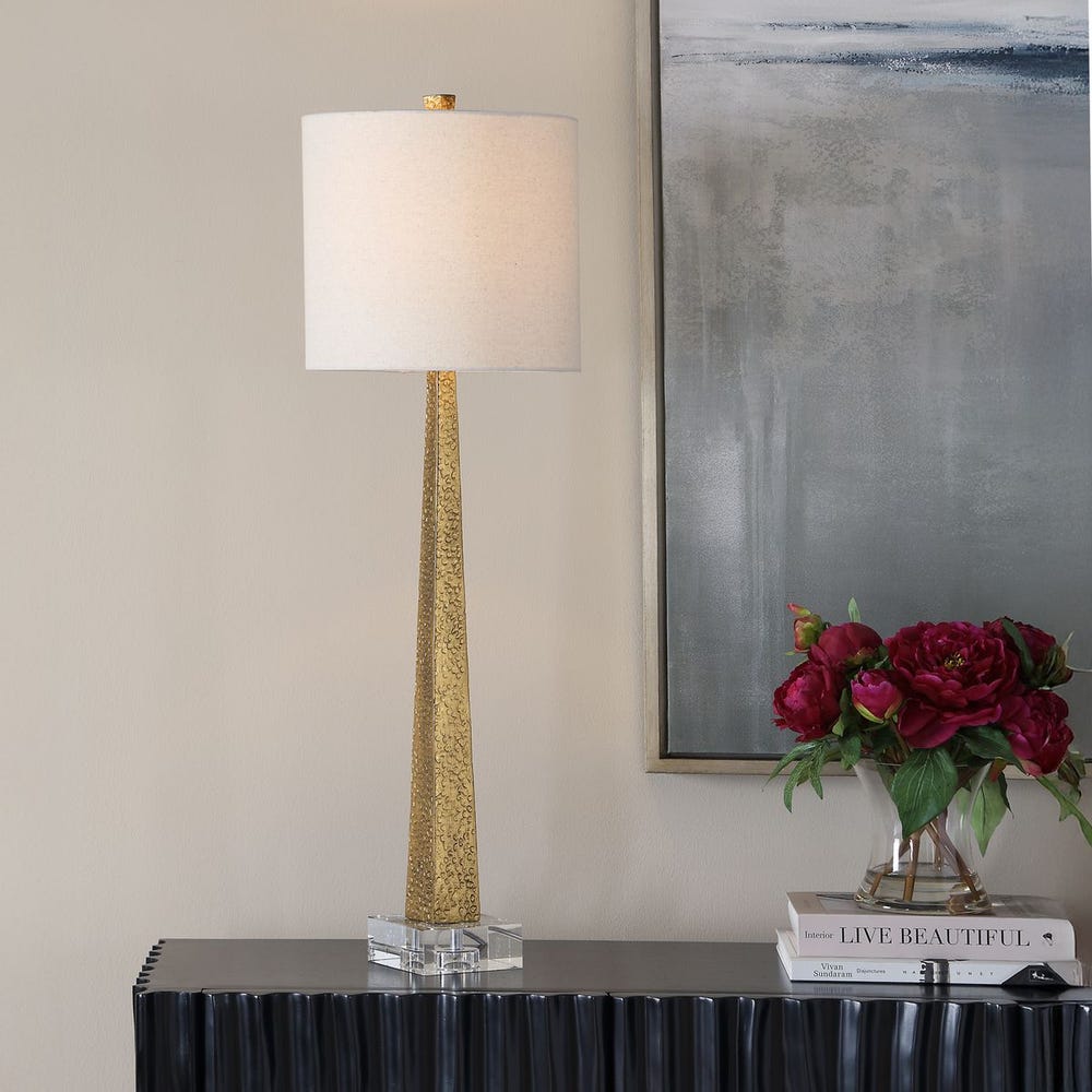 Uttermost Midas Textured Antique Brass Finished Buffet Lamp