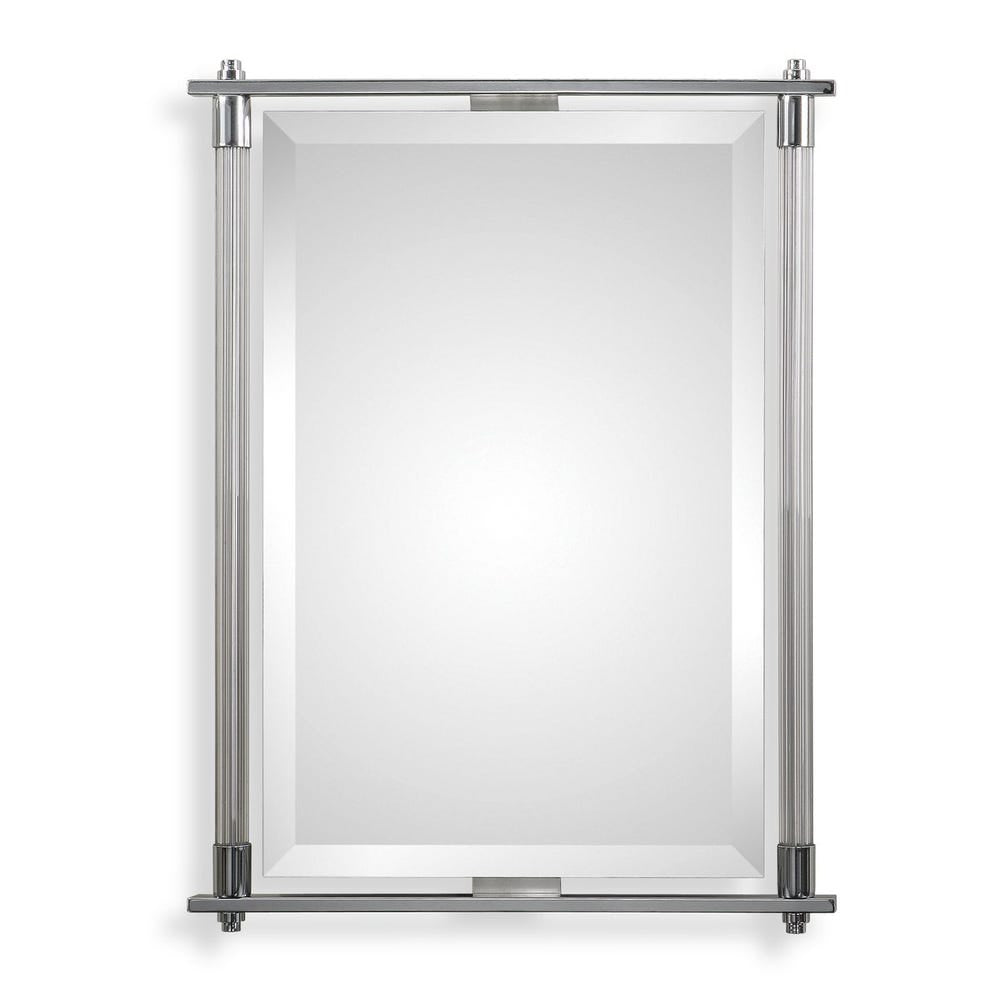 Uttermost Adara Ribbed Glass With Crome Mirror - Image 3