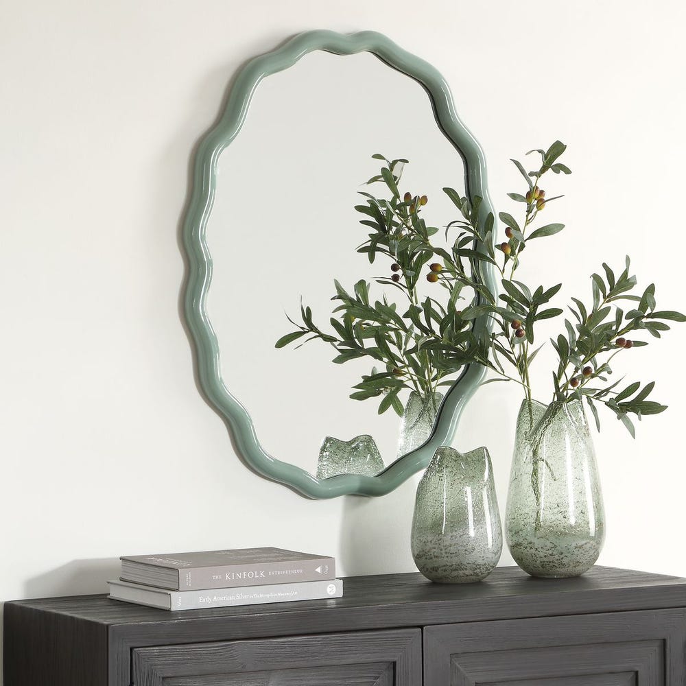 Uttermost Isly Robbin’s Egg Blue Oval Mirror - Image 2