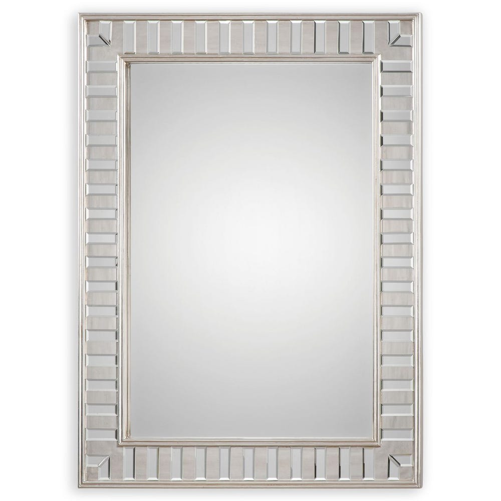Uttermost Lanester Silver Leaf With Small Mirrors Framed Mirror - Image 2
