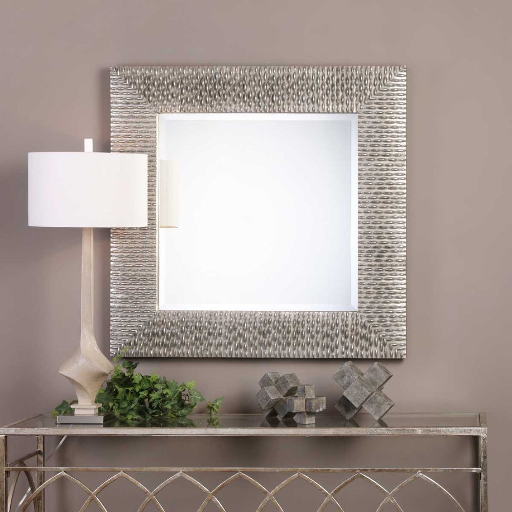Uttermost Cressida Metallic Silver Staggered Beads Mirror - Image 1