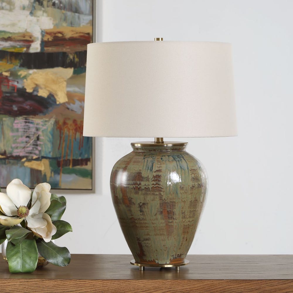 Uttermost Olisa Earthy Toned Table Lamp With Off- White Shade - Image 2