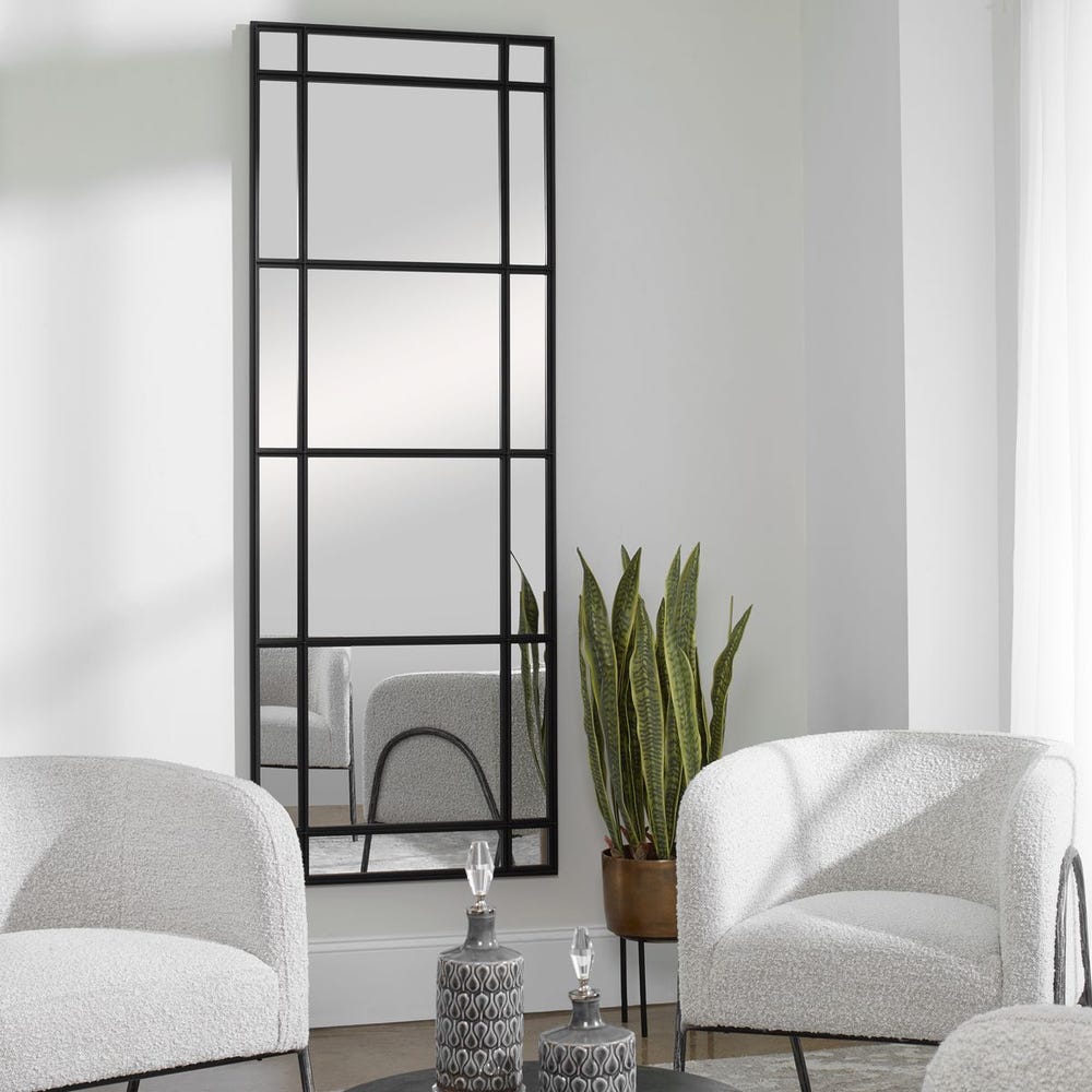 Uttermost Atticus Satin Black Iron Mirror - Image 1