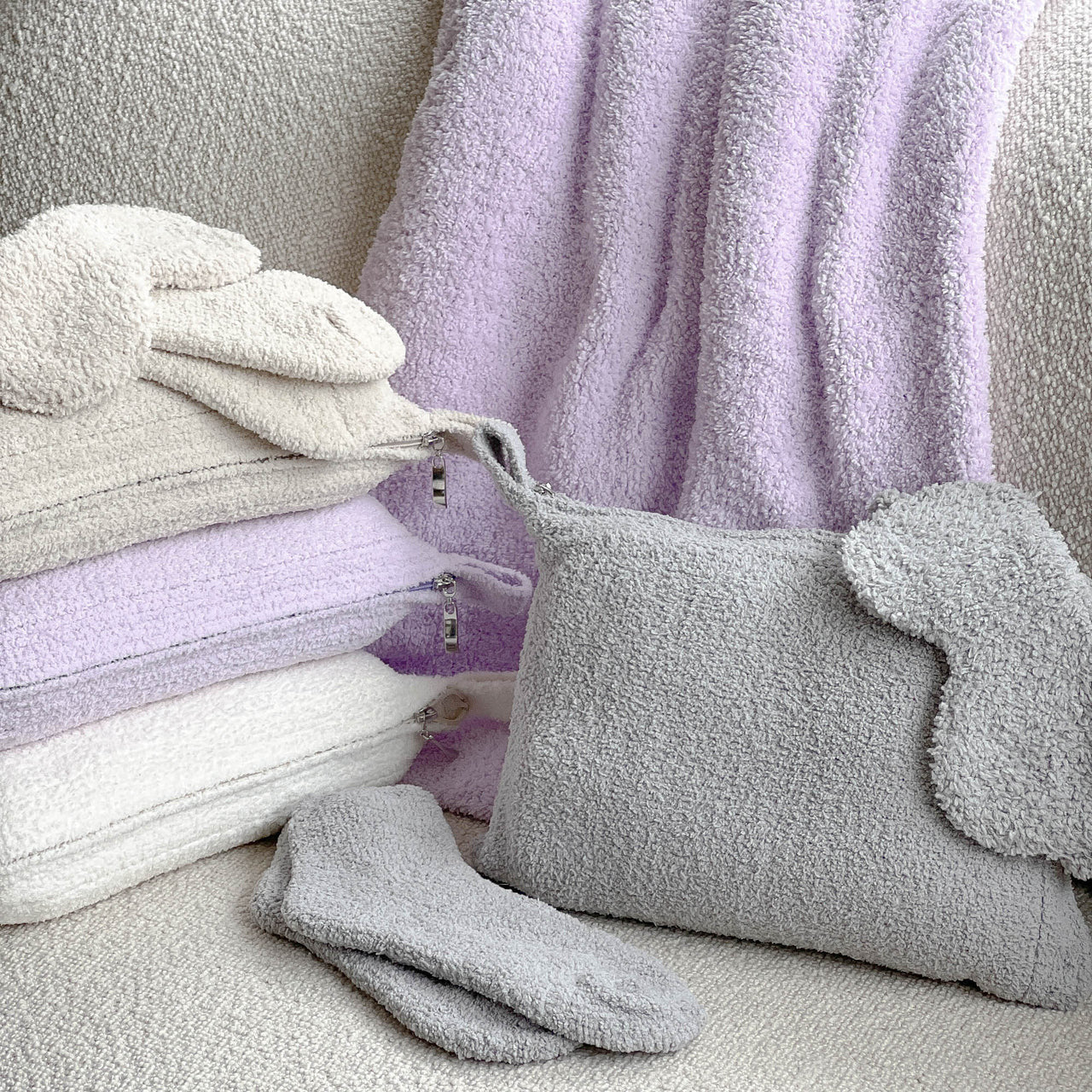 Kashwere Stone Travel Blanket & Pouch - Image 3
