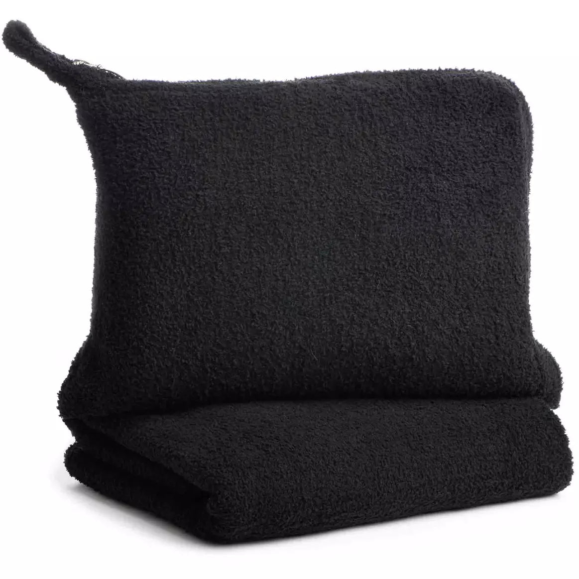 Kashwere Black Travel Blanket & Pouch