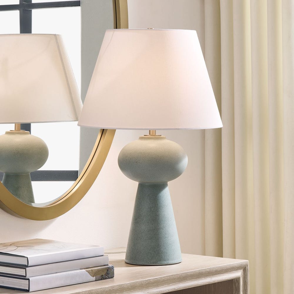 Uttermost Elwyn Light Dusty Blue Glaze Table Lamp - Image 1