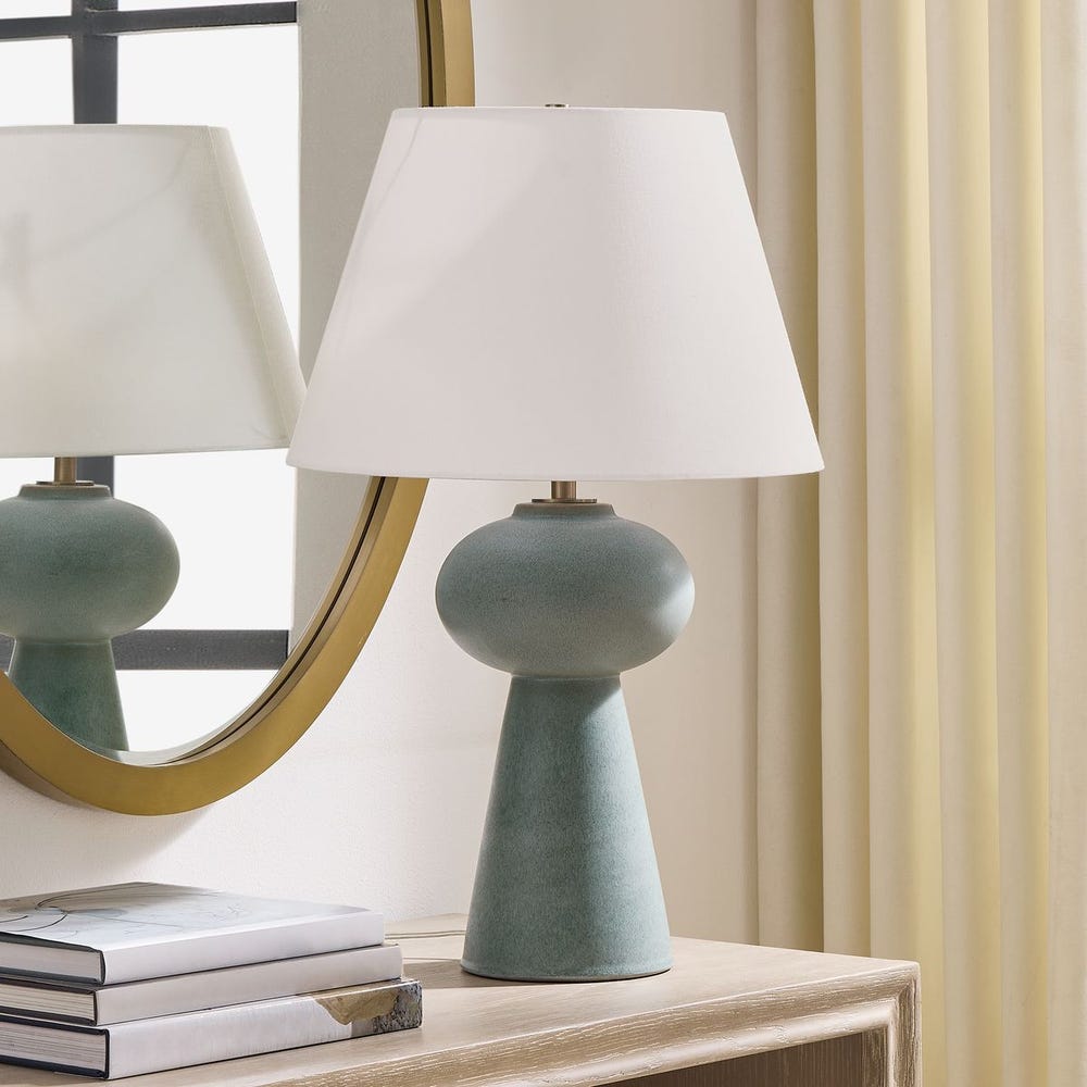 Uttermost Elwyn Light Dusty Blue Glaze Table Lamp - Image 2