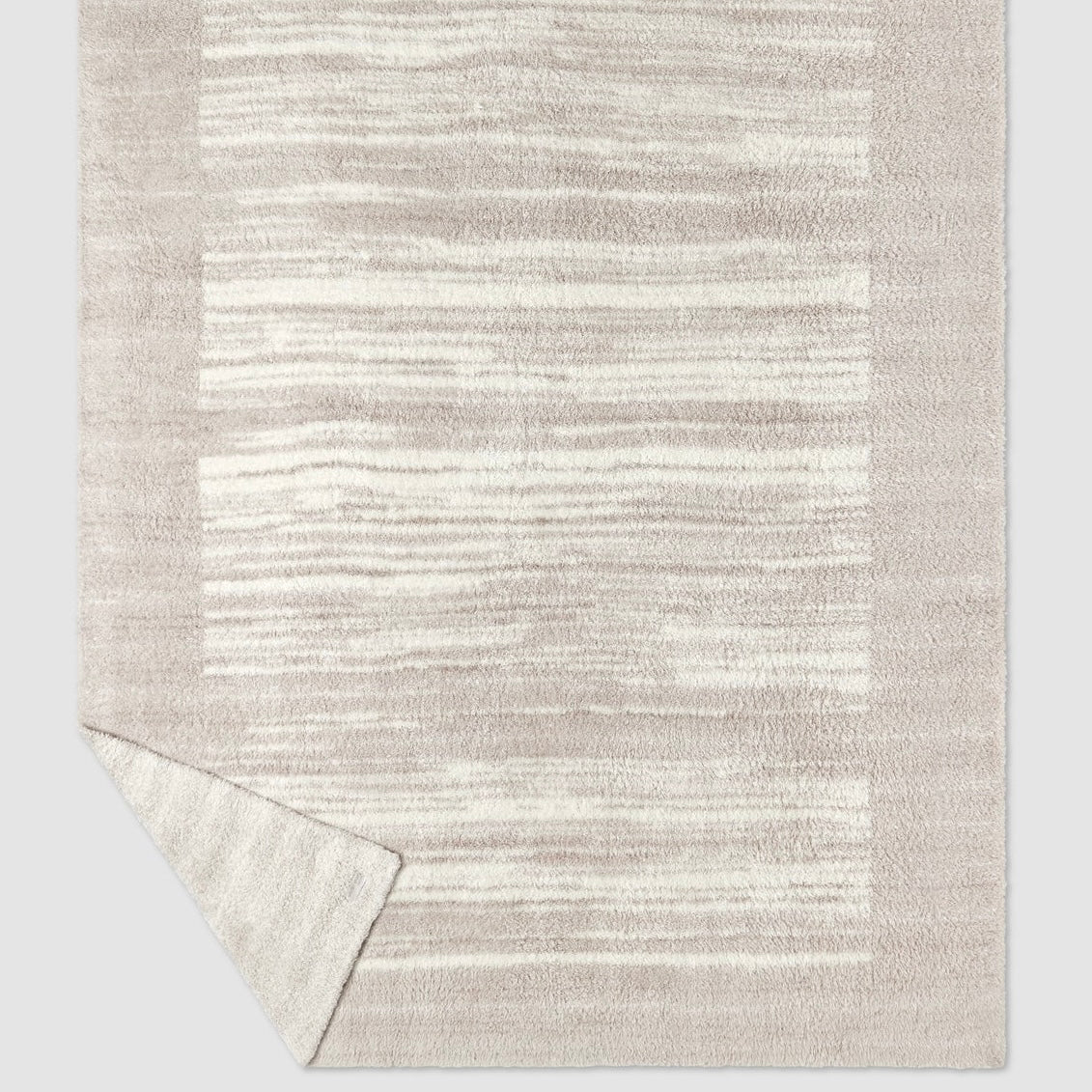 Barefoot Dreams CozyChic Space Dye Border Throw Blanket ~ Sandstone - Image 3