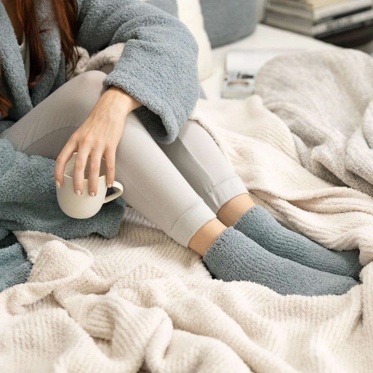 Kashwere Maliblu Plush Spa Socks. - Image 3