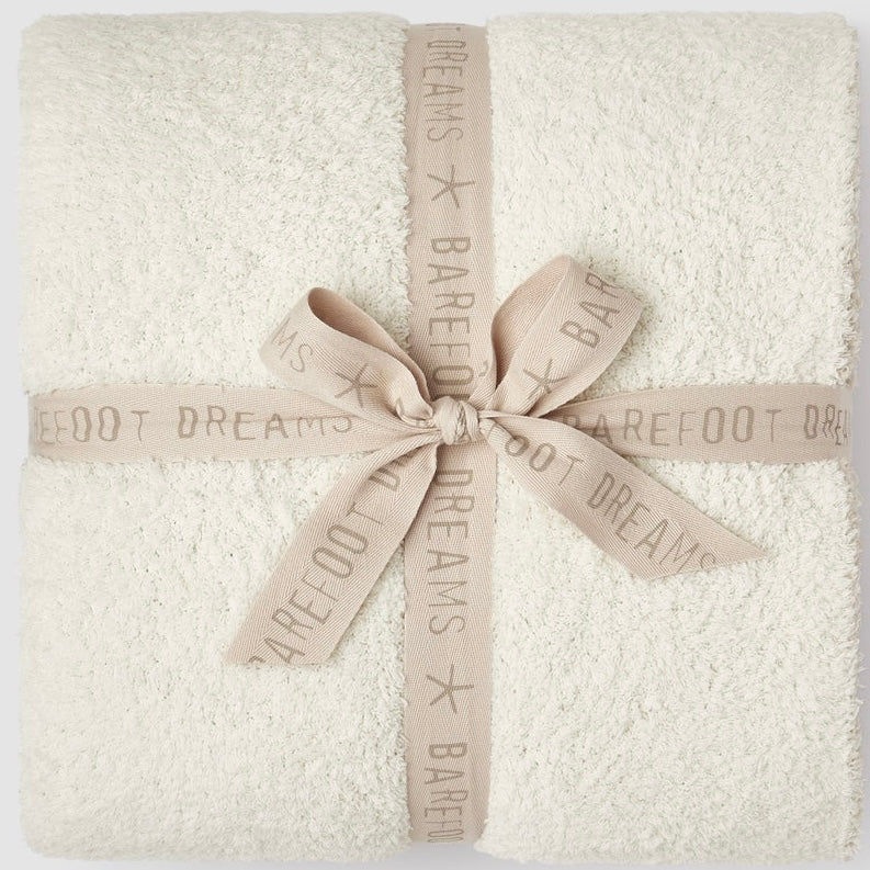 Barefoot Dreams CozyChic Cova Center Stripe Throw Blanket ~ Stone - Image 1