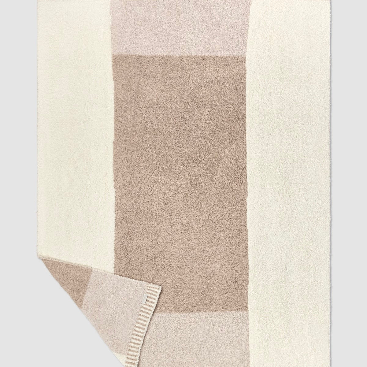 Barefoot Dreams CozyChic Cova Center Stripe Throw Blanket ~ Stone - Image 3