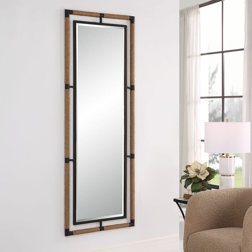 Uttermost Melville Natural Rope And Rust Black Tall Mirror - Image 2