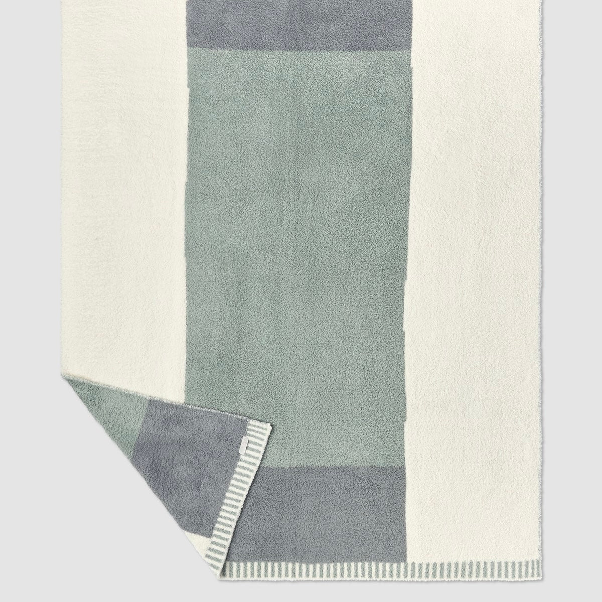 Barefoot Dreams CozyChic Cova Center Stripe Throw Blanket ~ Beach Glass - Image 3