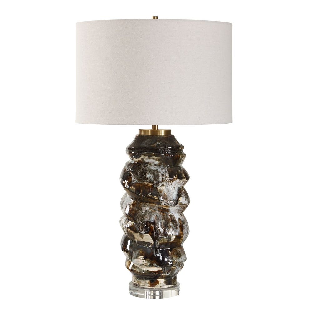 Uttermost Cuoco Chocolate Browns And Off- Whites Table Lamp - Image 3