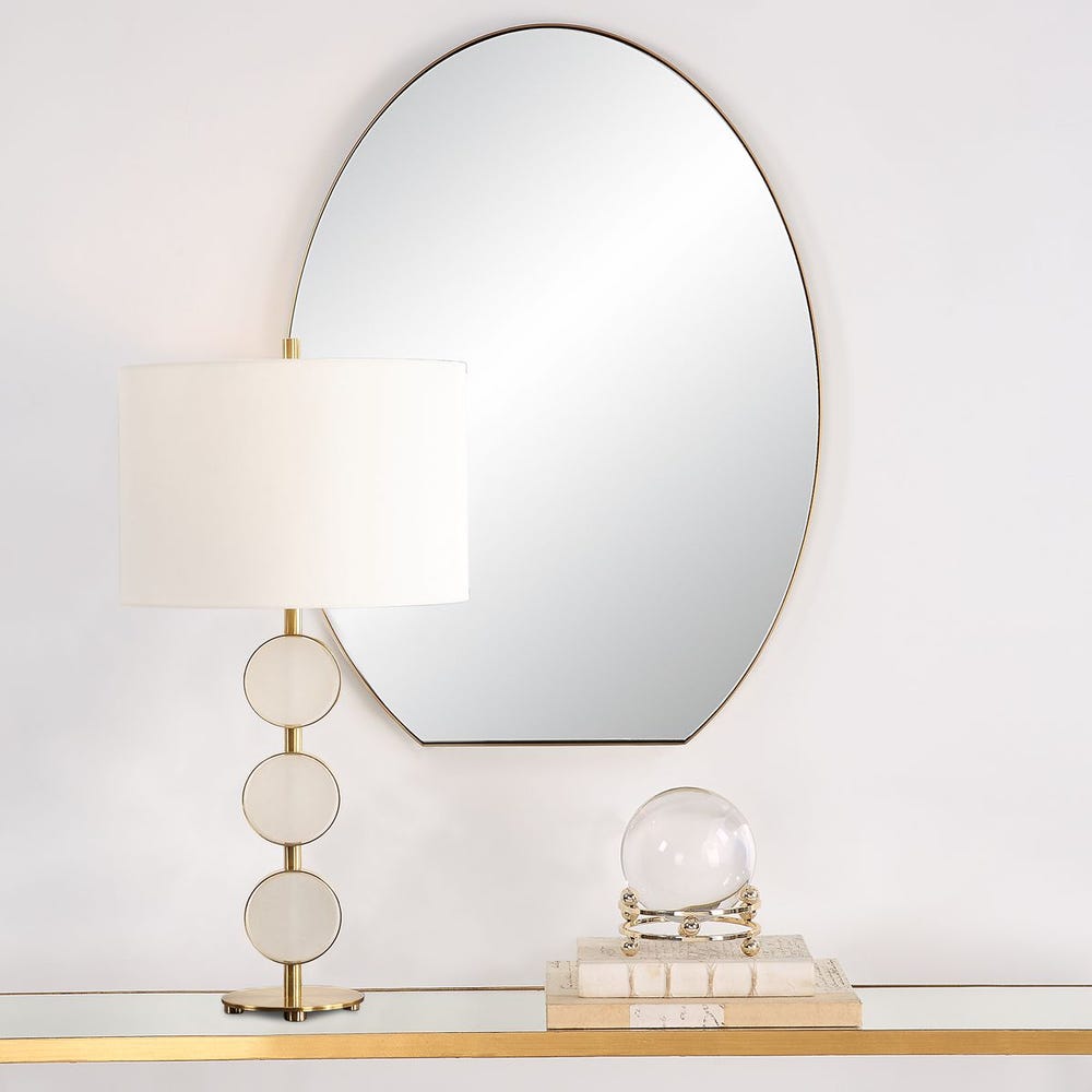 Uttermost Cabell Brushed Brass Oval Mirror - Image 2