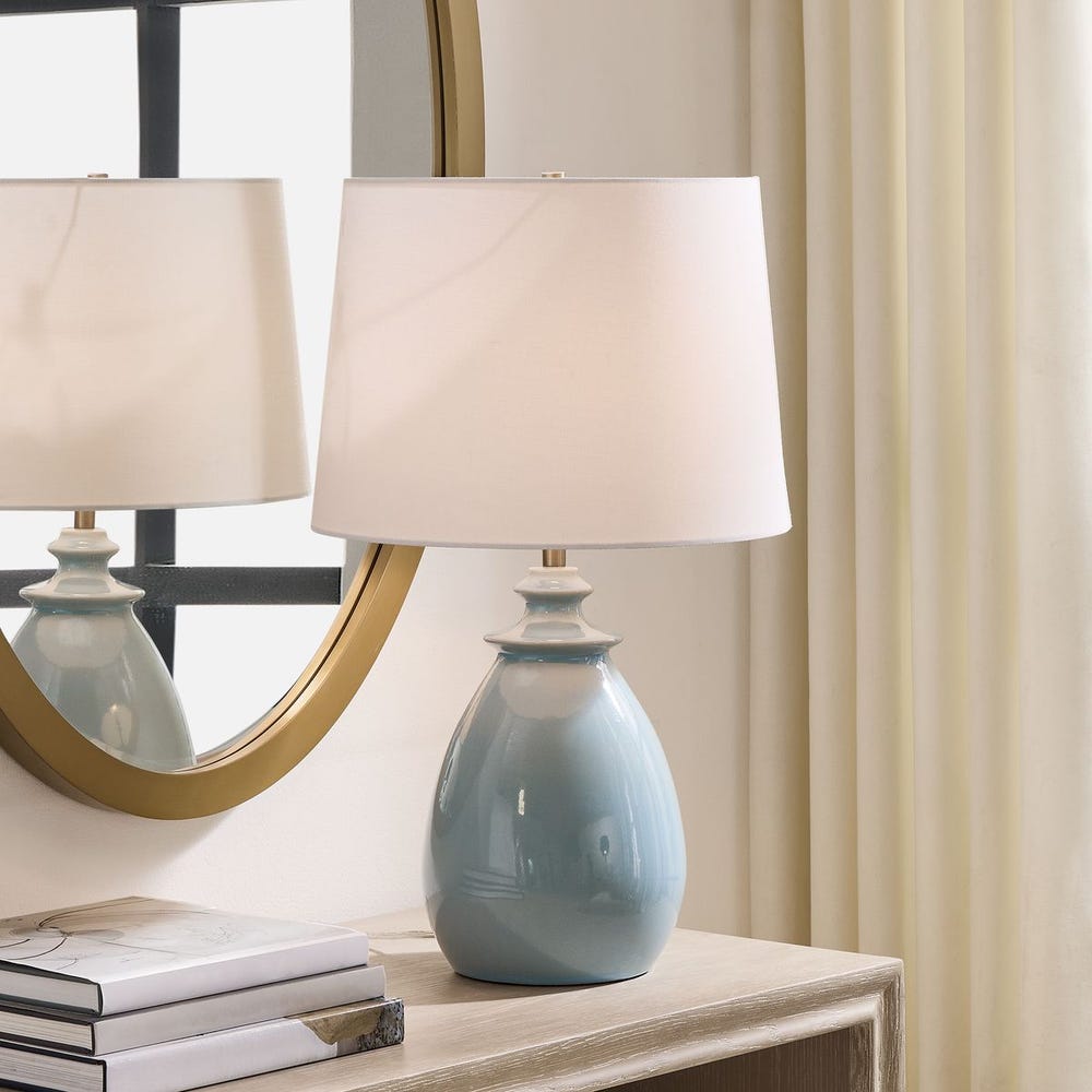 Uttermost Lorene Light Blue Glaze Table Lamp - Image 1