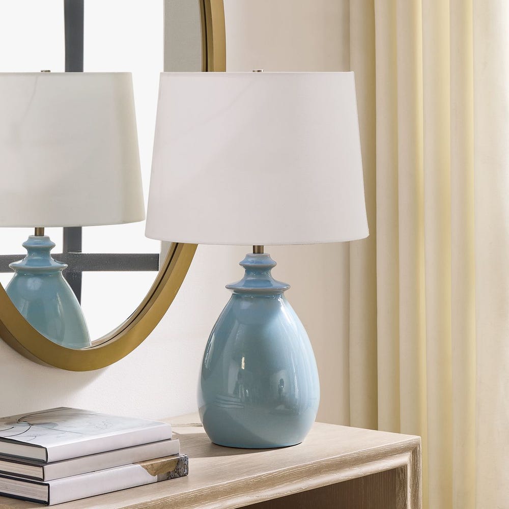 Uttermost Lorene Light Blue Glaze Table Lamp - Image 2