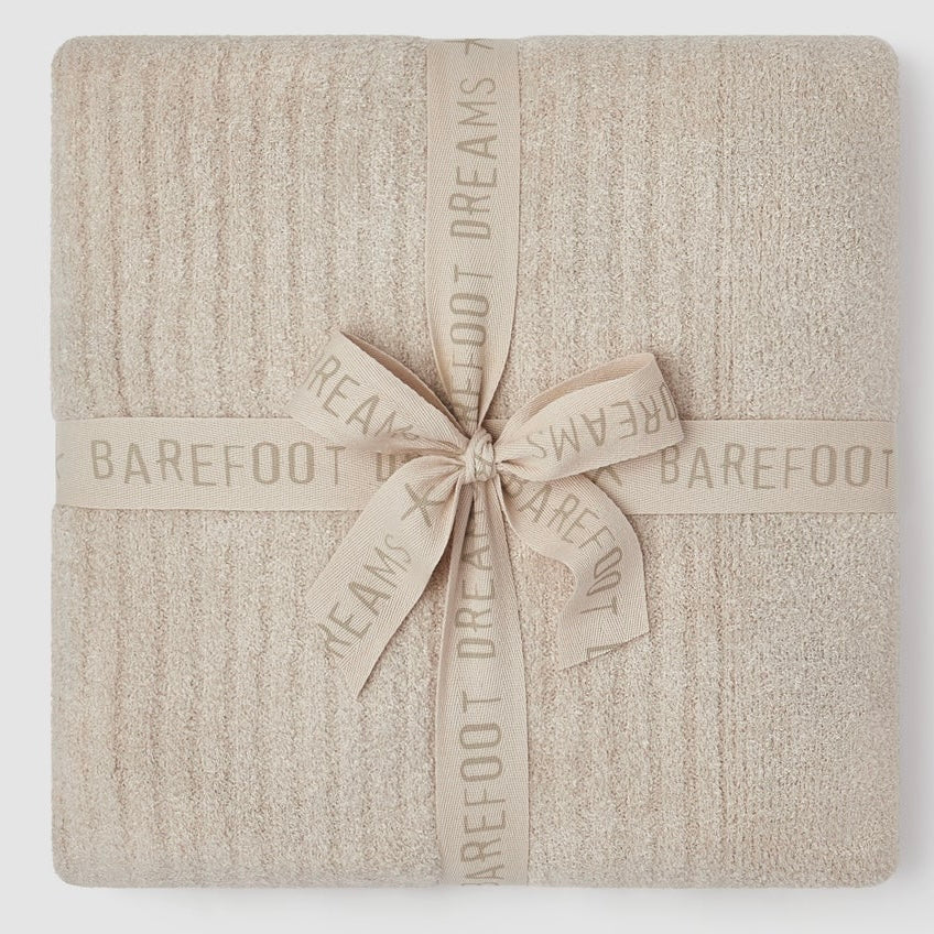 Barefoot Dreams CozyChic Lite Ribbed Throw Blanket ~ Stone - Image 1