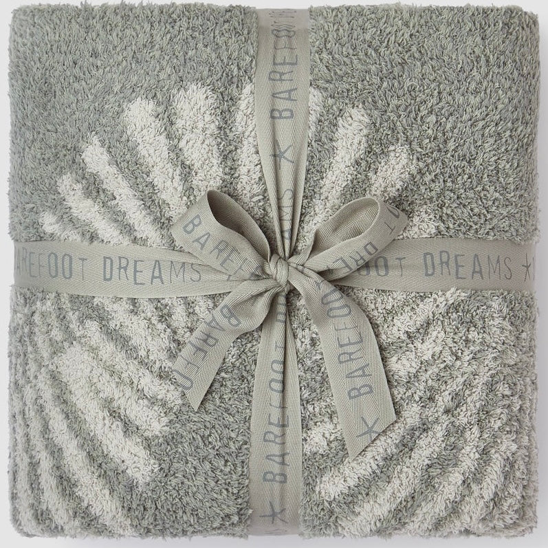 Barefoot Dreams CozyChic Spiral Seashell Throw Blanket ~ Faded Hazel