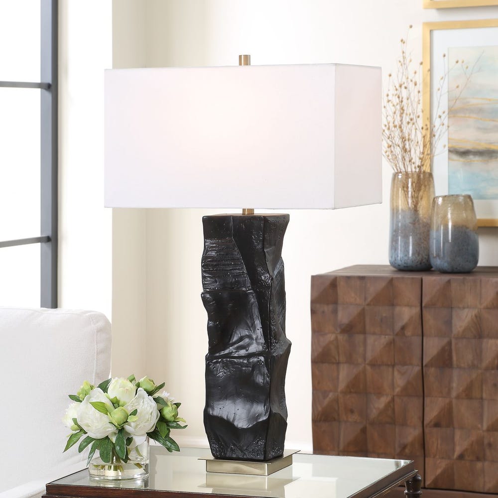 Uttermost Altaria Satin Black Textured Table Lamp - Image 1