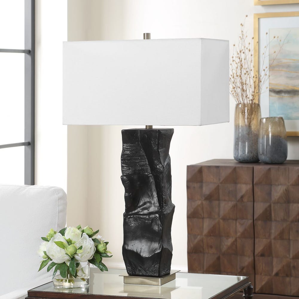 Uttermost Altaria Satin Black Textured Table Lamp - Image 2