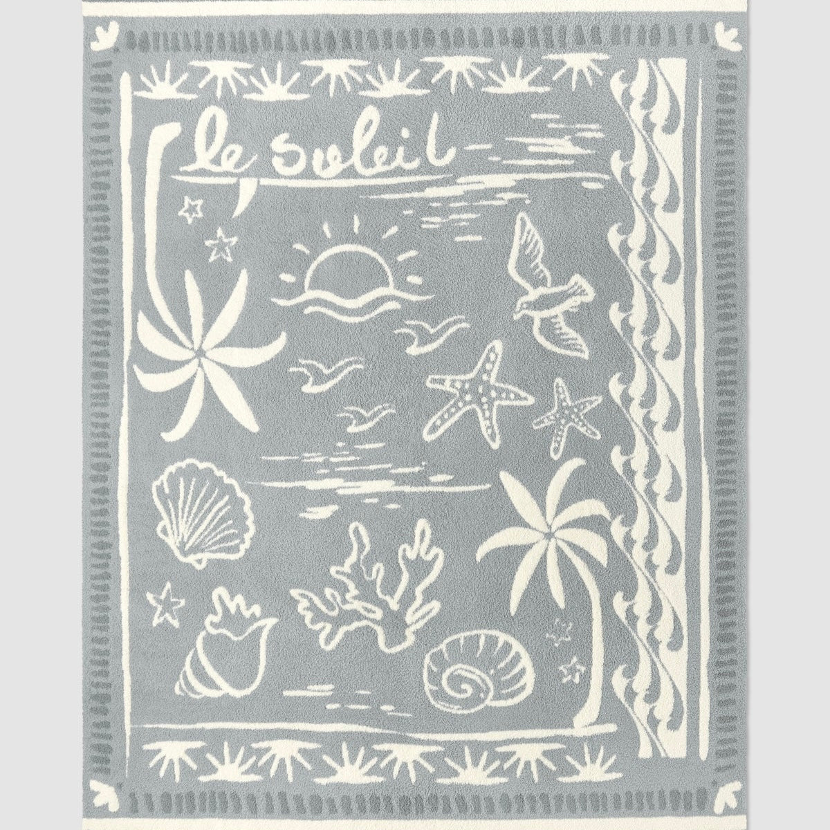 Barefoot Dreams CozyChic Le Soleil Throw Blanket ~ Moonwater - Image 2