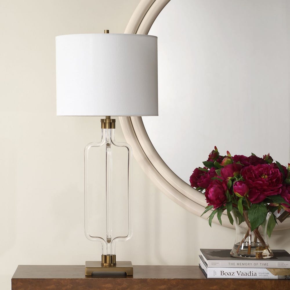 Uttermost Outline Clear Acrylic With Brass Accents Cordless Table Lamp - Image 2