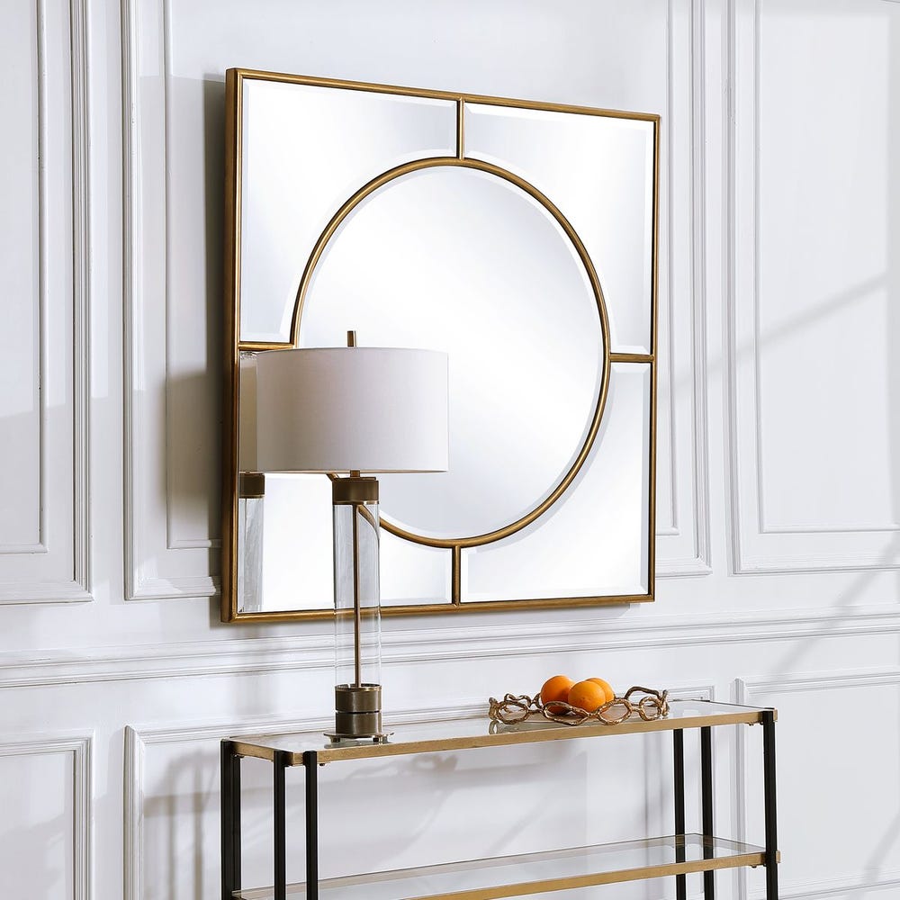 Uttermost Stanford Brushed Gold Square Mirror - Image 2
