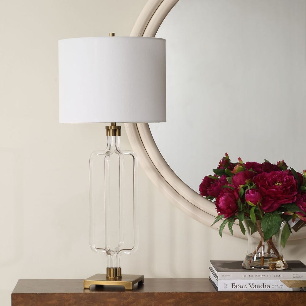 Uttermost Outline Clear Acrylic With Brass Accents Cordless Table Lamp - Image 3