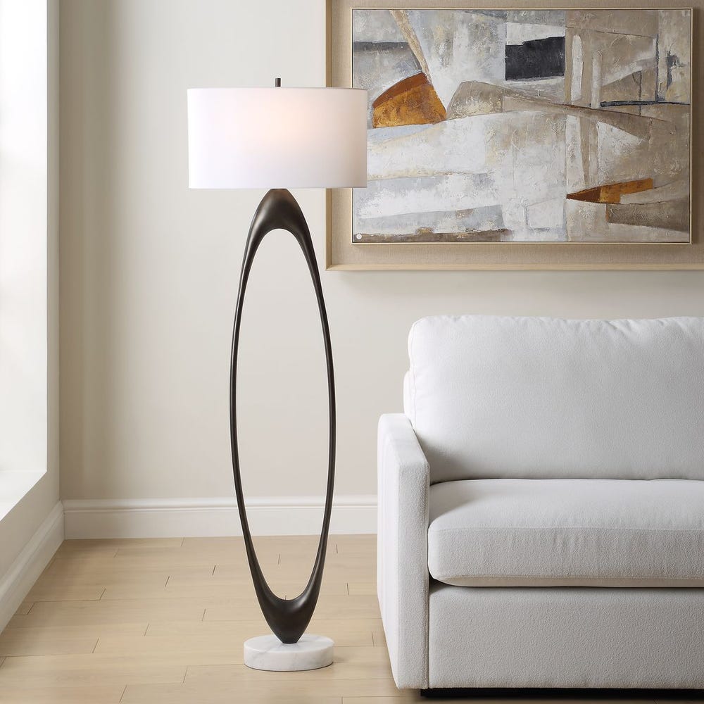 Uttermost Sonic Rich Dark Bronze Open Oval Floor Lamp - Image 1