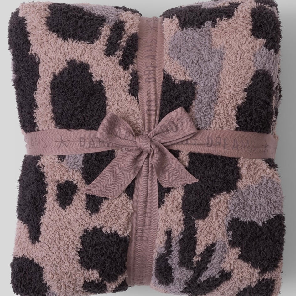 Barefoot Dreams CozyChic Exploded Leopard Throw Blanket ~ Deep Willow