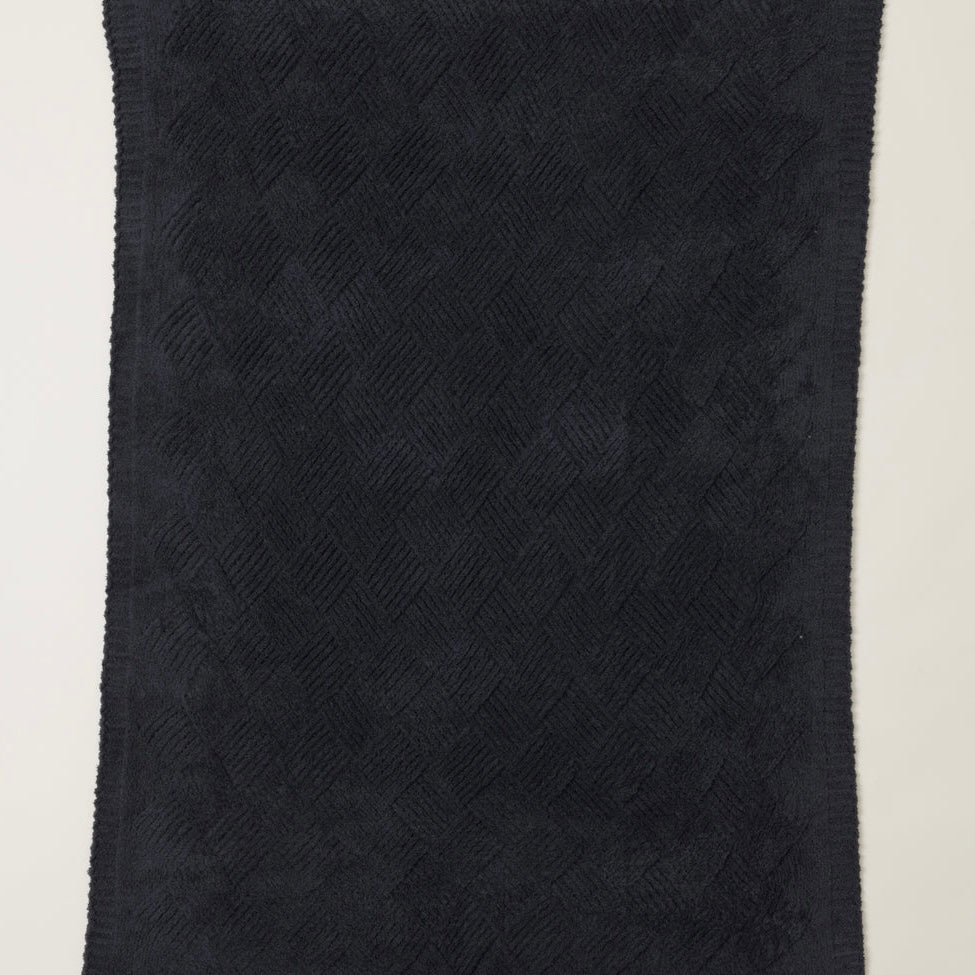 Barefoot Dreams CozyChic Diamond Weave Blanket ~ Carbon - Image 2