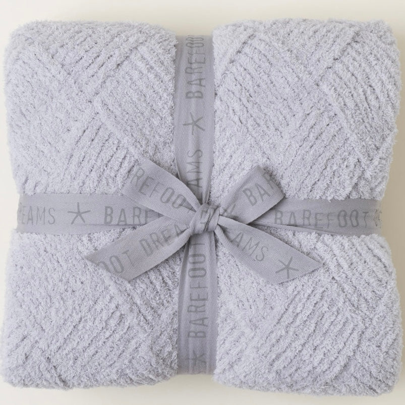 Barefoot Dreams CozyChic Diamond Weave Blanket ~ Oyster