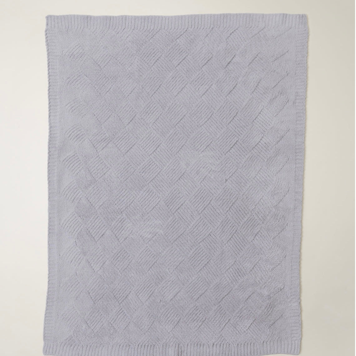 Barefoot Dreams CozyChic Diamond Weave Blanket ~ Oyster - Image 2