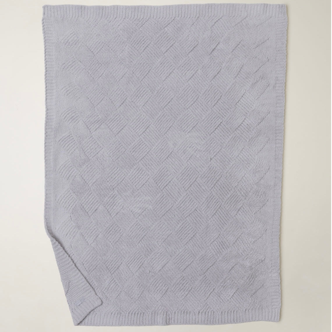 Barefoot Dreams CozyChic Diamond Weave Blanket ~ Oyster - Image 3