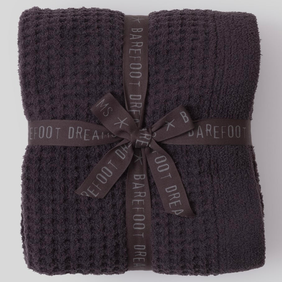 Barefoot Dreams CozyChic Waffle Throw Blanket ~ Umber