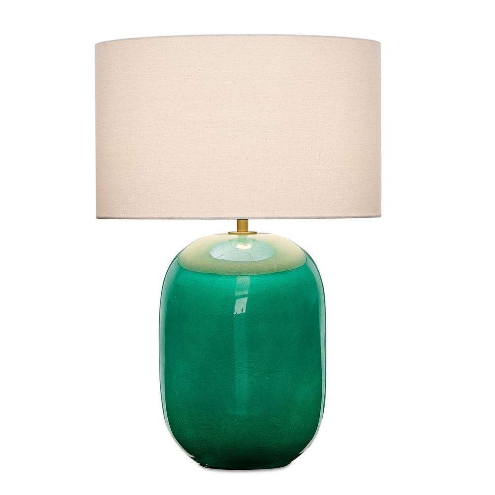 Uttermost Hollis Vibrant Teal Glaze With Antique Gold Accents Table Lamp - Image 3