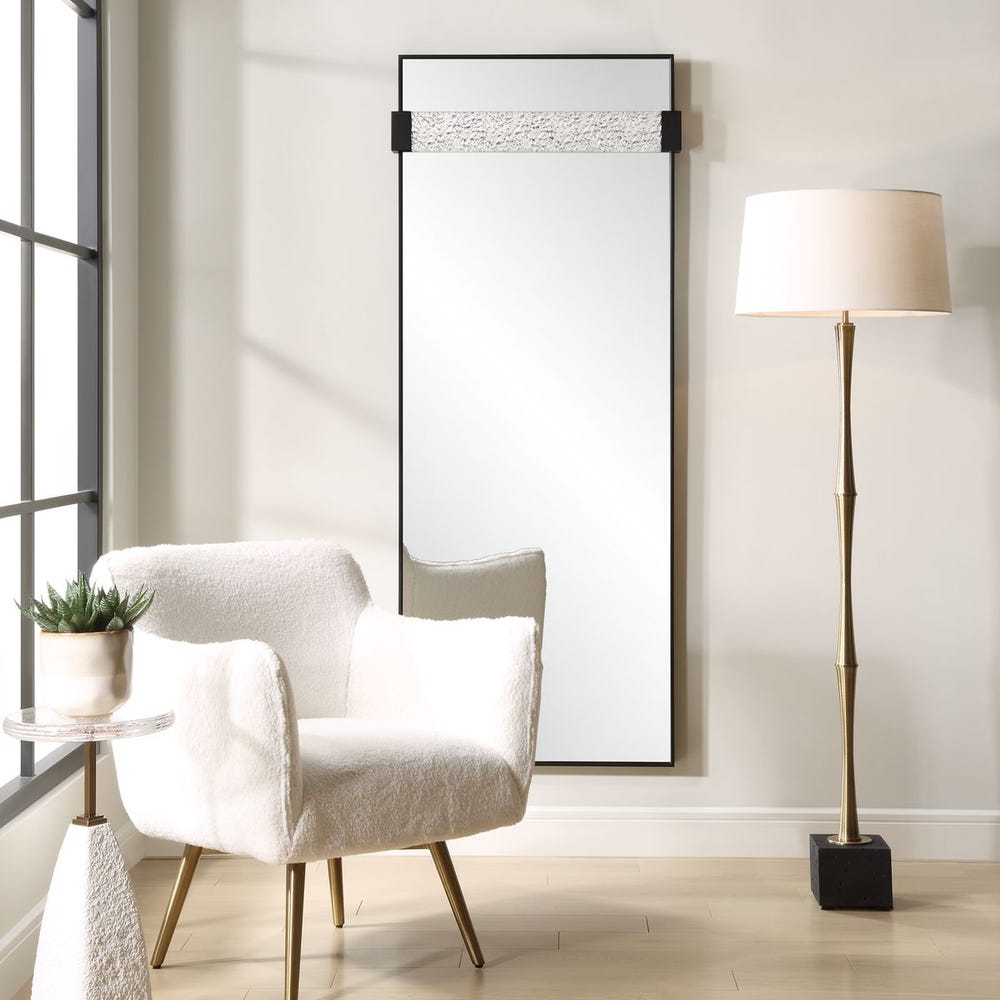 Uttermost Stratton Sophistication Satin Black Iron Mirror - Image 1