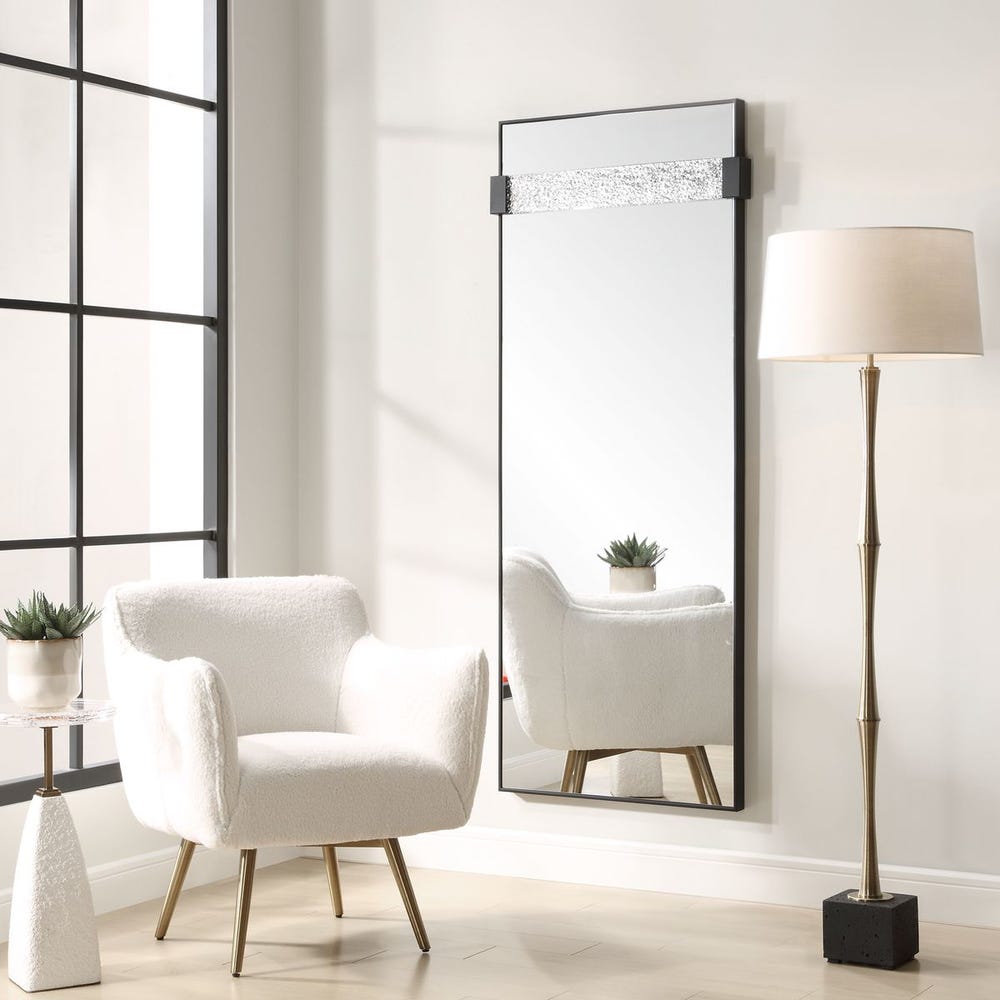 Uttermost Stratton Sophistication Satin Black Iron Mirror - Image 2