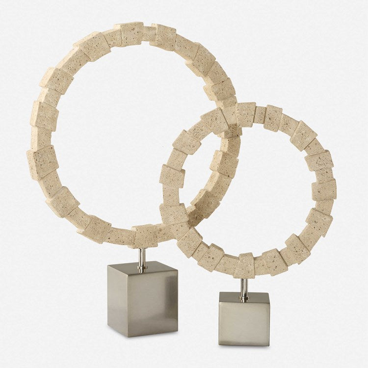 Uttermost Ivory Fushion Rings Set of 2 Sculptures - Image 2