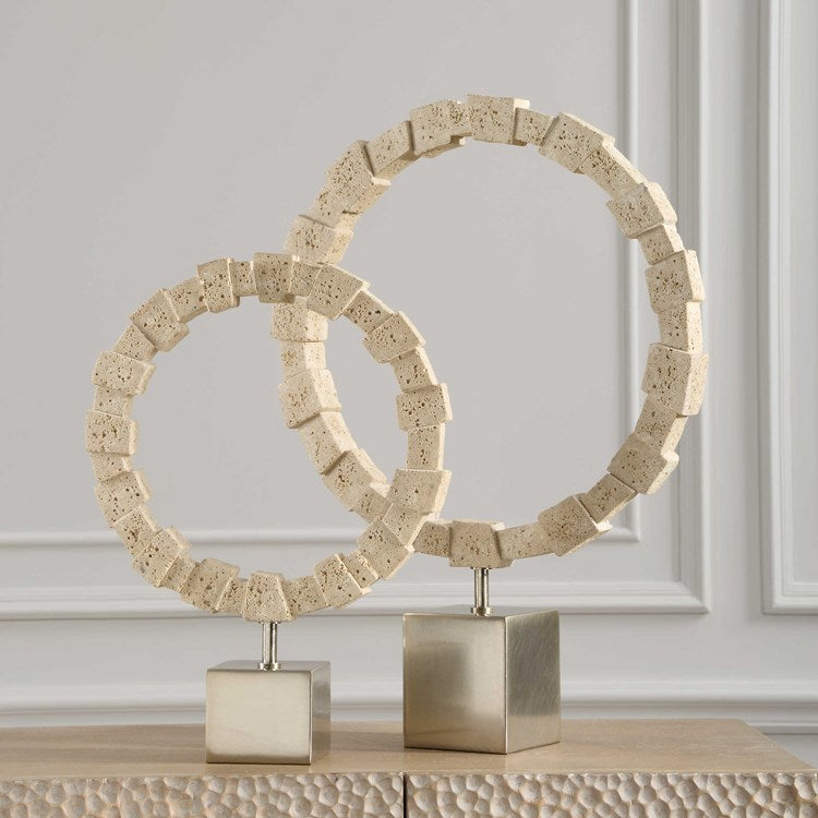 Uttermost Ivory Fushion Rings Set of 2 Sculptures - Image 3