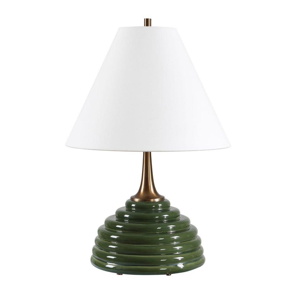 Uttermost McKay Dark Green Ribbed Table Lamp - Image 3