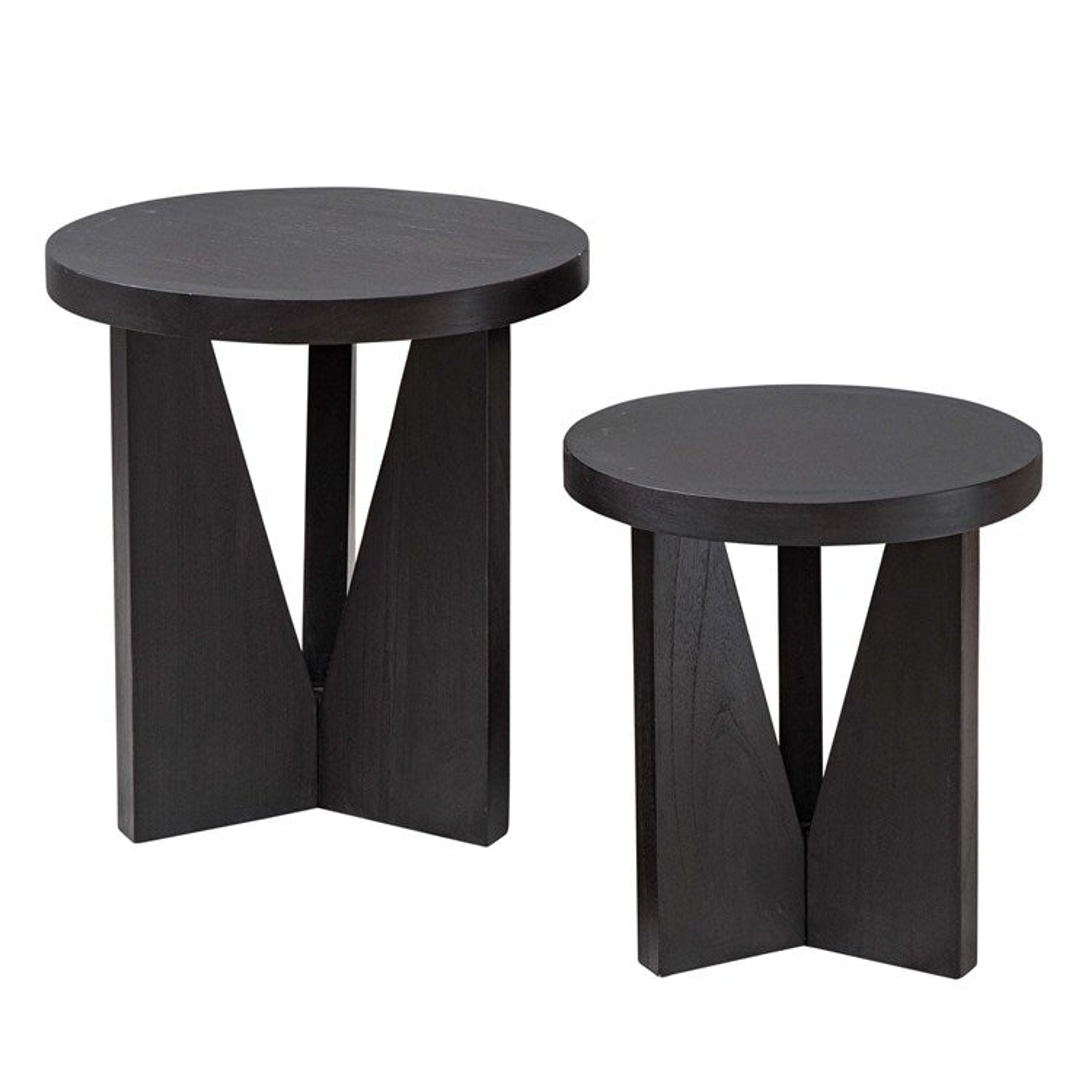 Uttermost Nadette Espresso Wood Set Of 2 Rustic Modern Nesting Tables - Image 3